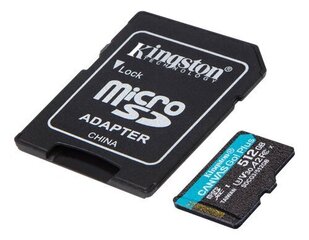 Kingston Canvas Go! Plus 512 GB, SD, Fla hinta ja tiedot | Kameran muistikortit | hobbyhall.fi