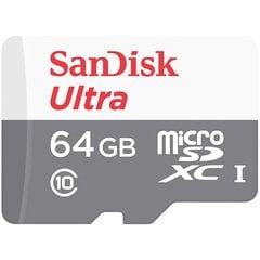 MEMORY MICRO SDXC 64GB UHS-I/SDSQUNR-064G-GN3MN SANDISK hinta ja tiedot | Kameran muistikortit | hobbyhall.fi
