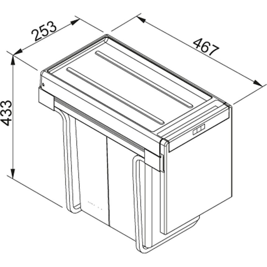 Franke jäteastia Cube 30, 2 x 15l hinta ja tiedot | Roska-astiat | hobbyhall.fi