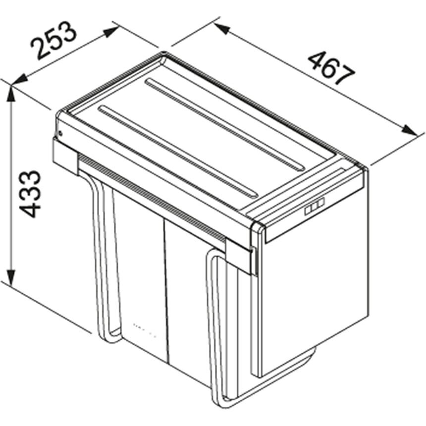 Franke jäteastia Cube 30, 3 x 10l hinta ja tiedot | Roska-astiat | hobbyhall.fi