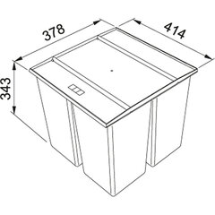 Franke jäteastia Sorter Easysort 45, 14,5l + 2 x 7,5l hinta ja tiedot | Roska-astiat | hobbyhall.fi