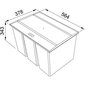 Franke jäteastia Sorter Easysort 60, 2 x 14,5l + 2 x 7,5l hinta ja tiedot | Roska-astiat | hobbyhall.fi