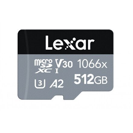 Lexar High-Performance 1066x UHS-I MicroSDXC, 512 GB, Flash memory class 10, Black hinta ja tiedot | Kameran muistikortit | hobbyhall.fi