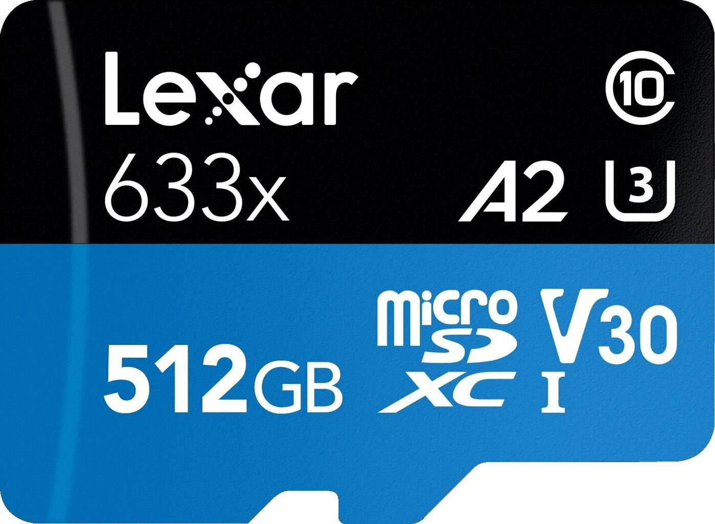 Lexar High-Performance 633x UHS-I MicroSDXC, 512 GB, Flash memory class 10, Black hinta ja tiedot | Kameran muistikortit | hobbyhall.fi