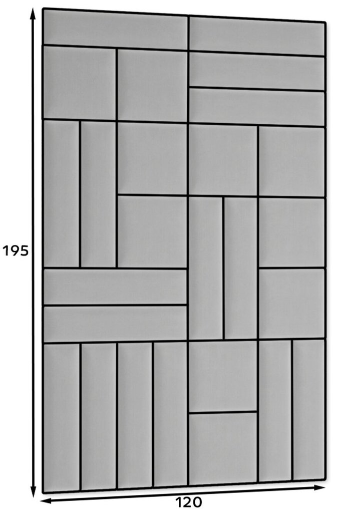 NORE Quadratta Monolith 85 -seinäpaneelisarja, harmaa hinta ja tiedot | Pehmeät seinäpaneelit | hobbyhall.fi