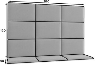 NORE Quadratta Monolith 97 -seinäpaneelisarja, harmaa hinta ja tiedot | Pehmeät seinäpaneelit | hobbyhall.fi