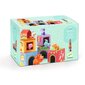 Djeco Cubes Topanifarm palikkatorni eläimillä, D0J09108 hinta ja tiedot | Vauvan lelut | hobbyhall.fi