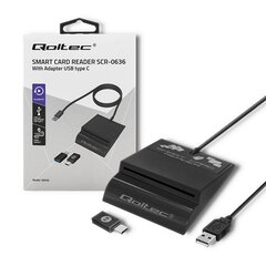 Qoltec Smart ID-kortinlukija, USB Type C hinta ja tiedot | Älylaitteiden lisätarvikkeet | hobbyhall.fi