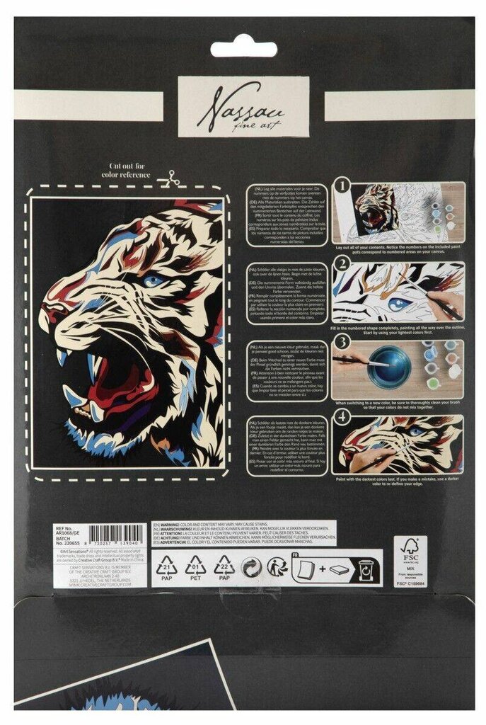 Nassau Tiger, numeromaalaus 33 cm x 23 cm hinta ja tiedot | Maalaa numeroiden mukaan | hobbyhall.fi