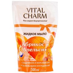 Nestesaippua Vital Charm Orange Apricot, 500 ml hinta ja tiedot | Vital Charm Hajuvedet ja kosmetiikka | hobbyhall.fi