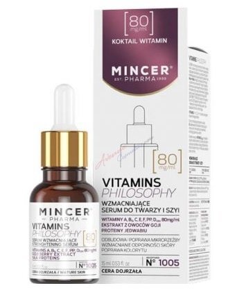 Kiinteyttävä kasvoseerumi Mincer Pharma Vitamins Philosophy 15 ml hinta ja tiedot | Kasvoöljyt ja seerumit | hobbyhall.fi