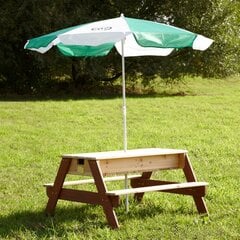 Axi piknikpöytä päivänvarjolla hiekka- ja vesialtaalla hinta ja tiedot | Lasten pöydät ja tuolit | hobbyhall.fi