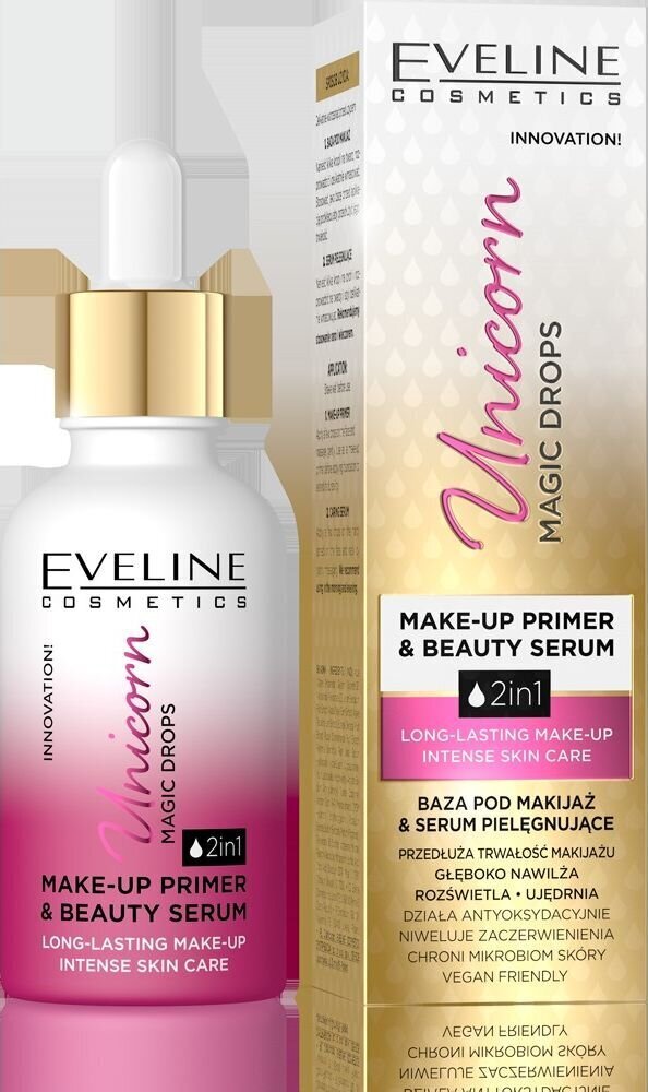 Meikin pohjustus Eveline Serum Primer 2in1 Unicorn, 30ml hinta ja tiedot | Meikkivoiteet ja puuterit | hobbyhall.fi