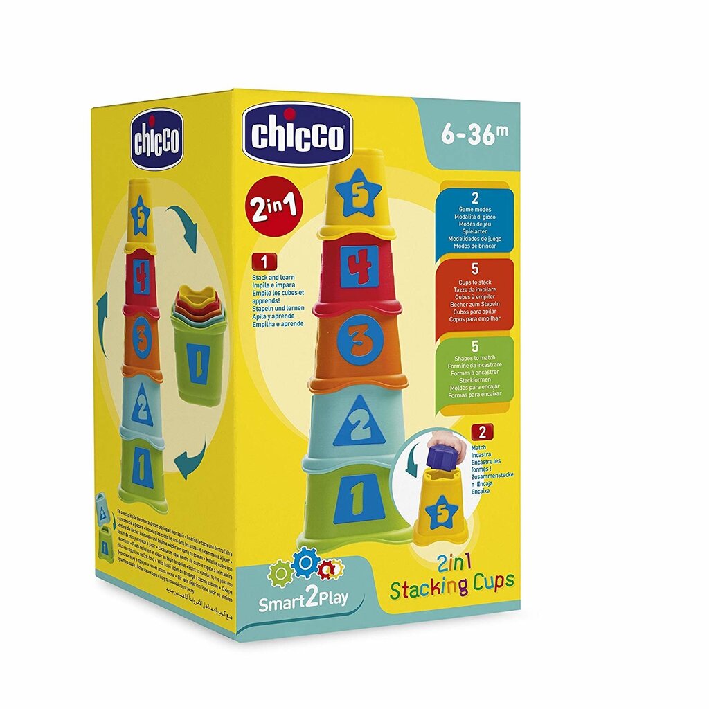 Lasten pyramidilajittelu-lelu Chicco 5 osaa hinta ja tiedot | Vauvan lelut | hobbyhall.fi