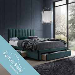 Sänky GRACE 160x200cm, patjalla HARMONY DELUX, vihreä hinta ja tiedot | Sängyt | hobbyhall.fi