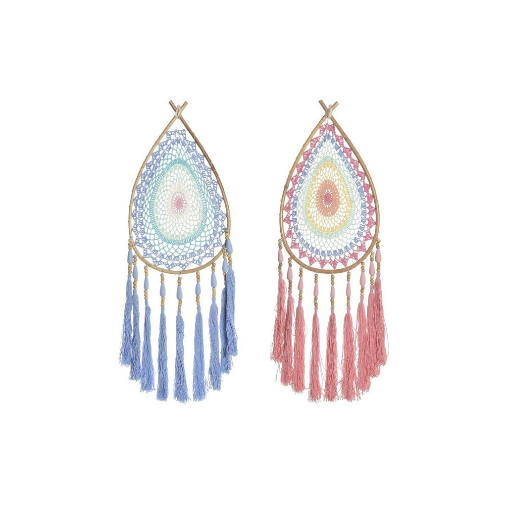 Dreamcatcher DKD Home Decor Sininen puuvilla Koralli Punainen Rotang Boho (27 x 1 x 62 cm) (2 kpl) (2 kpl) hinta ja tiedot | Esoteria | hobbyhall.fi