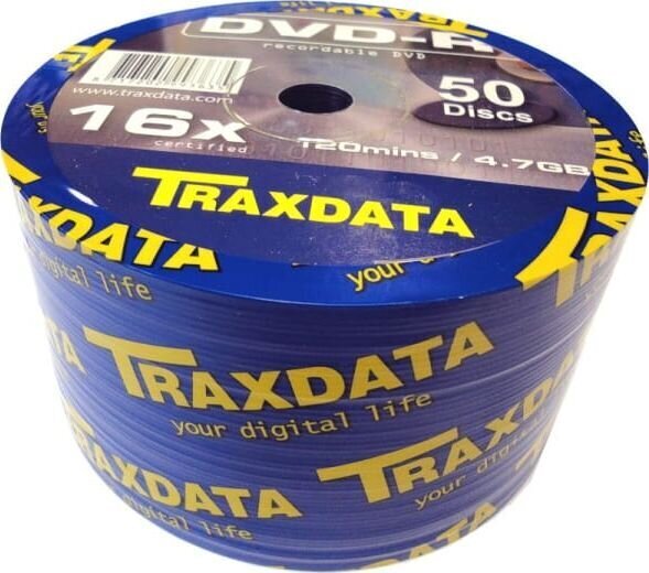DVD Traxdata DVD-R 4,7 GB, 50 kpl hinta ja tiedot | Vinyylilevyt, CD-levyt, DVD-levyt | hobbyhall.fi