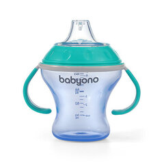 Babyono Non-Fluffy Cup pehmeällä nokalla Natural Nursing 1456/01, sininen, 180 ml hinta ja tiedot | Tuttipullot ja tarvikkeet | hobbyhall.fi