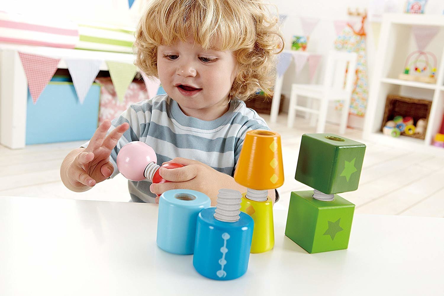 HAPE kehittävä lelu Blocks Twist & Turnables hinta ja tiedot | Vauvan lelut | hobbyhall.fi