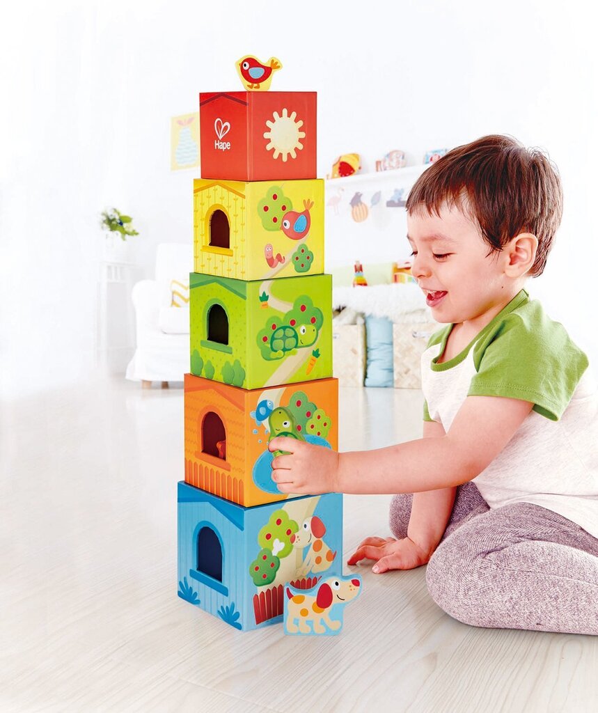 HAPE Värikkäät rakennuspalikat Friendship Tower hinta ja tiedot | Vauvan lelut | hobbyhall.fi