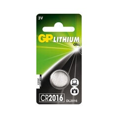 GP paristot CR2016 90mAh, 1 kpl hinta ja tiedot | Paristot | hobbyhall.fi