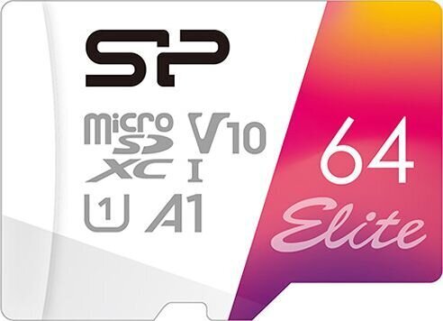 Silicon Power Elite Micro SDXC 64GB UHS-I A1 V10 hinta ja tiedot | Kameran muistikortit | hobbyhall.fi