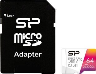 Silicon Power Elite Micro SDXC 64GB UHS-I A1 V10 hinta ja tiedot | Kameran muistikortit | hobbyhall.fi