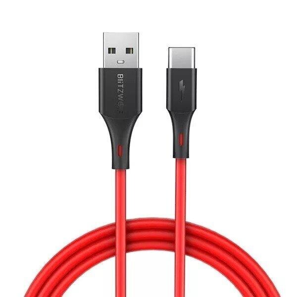 Blitzwolf USB -kaapeli - USB-tyyppi C, 1,8 m BW-TC15, punainen hinta ja tiedot | Kaapelit ja adapterit | hobbyhall.fi