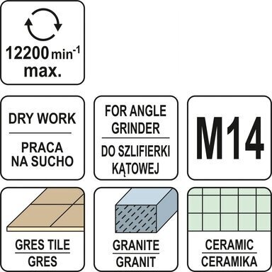 Timanttijyrsin d-68mm Yato (YT-60447) hinta ja tiedot | Käsityökalut | hobbyhall.fi