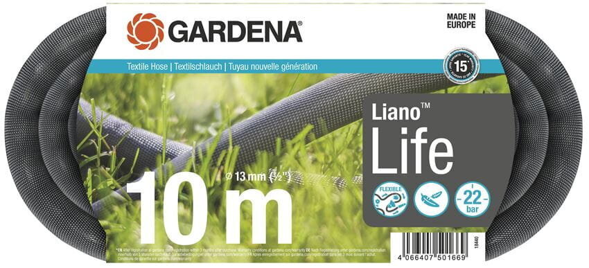 Tekstiililetku Gardena Liano™ Life 18440-20, 10m hinta ja tiedot | Puutarhaletkut, kastelukannut ja muut kastelutarvikkeet | hobbyhall.fi