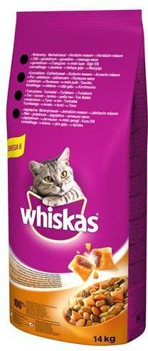 Whiskas kuivaruoka aikuisille kissoille (kana ja vihannekset), 14 kg hinta ja tiedot | Kissan kuivaruoka | hobbyhall.fi