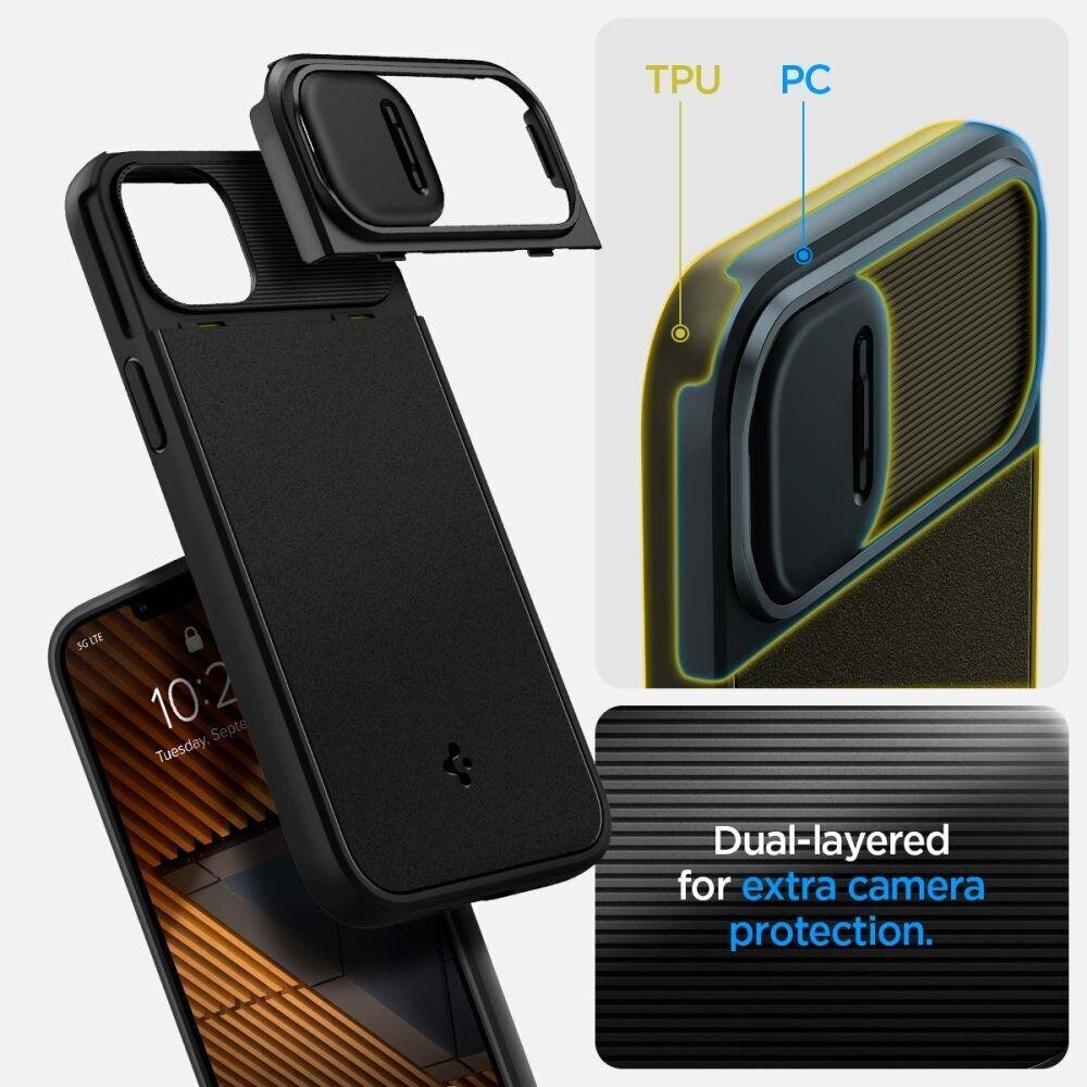 Spigen Optik Armor iPhone 14 Black hinta ja tiedot | Puhelimen kuoret ja kotelot | hobbyhall.fi