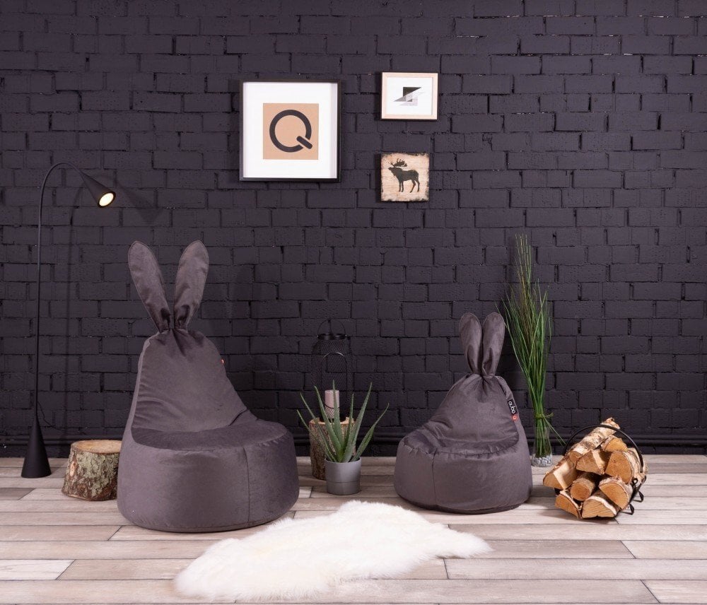 Säkkituoli Qubo™ Baby Rabbit Pop Fit, gobeliini, musta hinta ja tiedot | Lasten nojatuolit ja säkkituolit | hobbyhall.fi