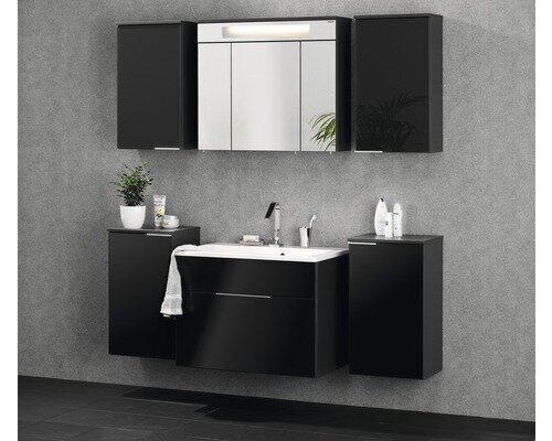 Kylpyhuoneen yläkaappi Kara 1D, tummanharmaa hinta ja tiedot | Kylpyhuonekaapit | hobbyhall.fi