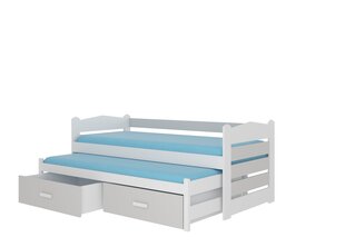 Lasten sänky Adrk Furniture Tiarro 90x200 cm, valkoinen/ruskea hinta ja tiedot | Lastensängyt | hobbyhall.fi