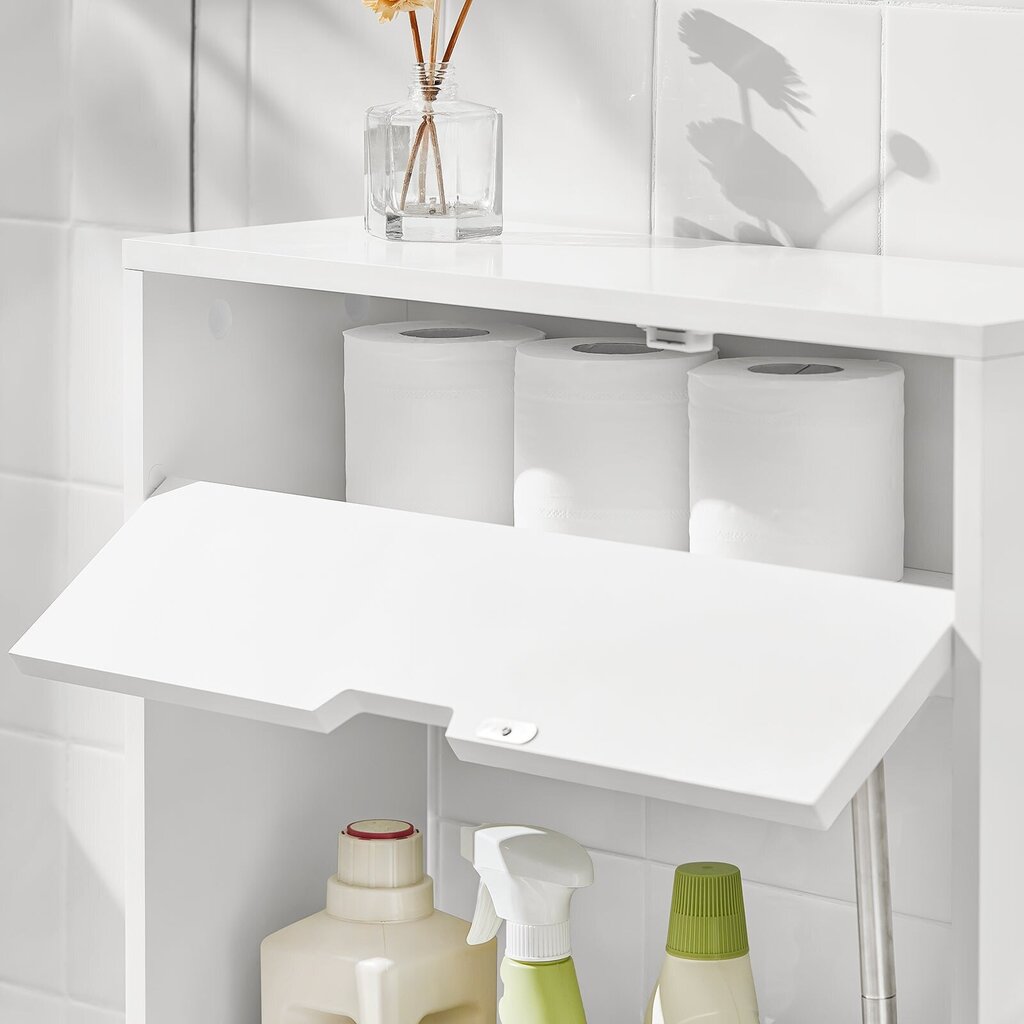 Kylpyhuonekaappi SoBuy BZR48-W, valkoinen hinta ja tiedot | Kylpyhuonekaapit | hobbyhall.fi