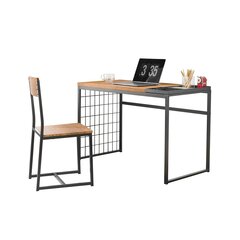 Työpöytä ja tuoli SoBuy FWT60-N, ruskea hinta ja tiedot | Tietokonepöydät ja työpöydät | hobbyhall.fi
