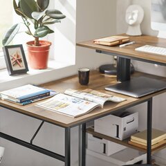 Pöytäsarja SoBuy FWT93-F, ruskea, 2-osainen hinta ja tiedot | Tietokonepöydät ja työpöydät | hobbyhall.fi