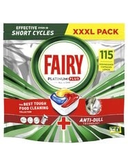 Fairy Platinum Plus All In One Lemon astianpesukonetabletit, 115 kpl hinta ja tiedot | Astianpesuaineet | hobbyhall.fi
