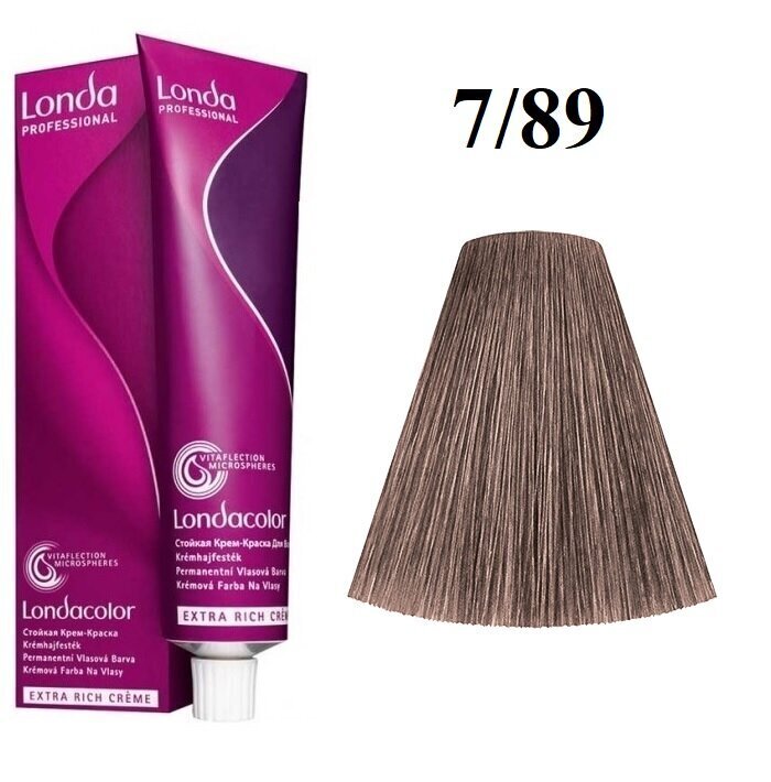 Londa Permanent Hair Colour Cream hiusväri, 7/89 Medium Blond, 60 ml hinta ja tiedot | Hiusvärit | hobbyhall.fi