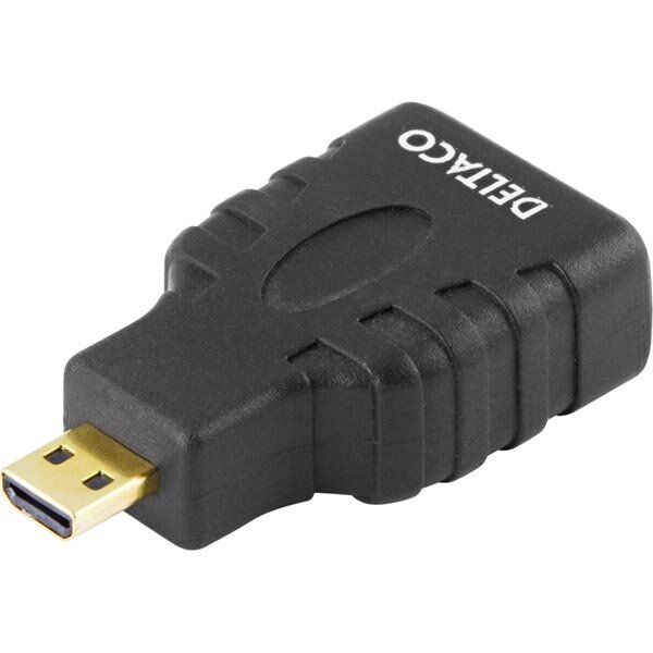 DELTACO HDMI-24-K, HDMI-M micro - HDMI-F hinta ja tiedot | Kaapelit ja adapterit | hobbyhall.fi