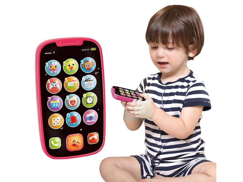 Lasten interaktiivinen puhelin, vaaleanpunainen. hinta ja tiedot | Vauvan lelut | hobbyhall.fi