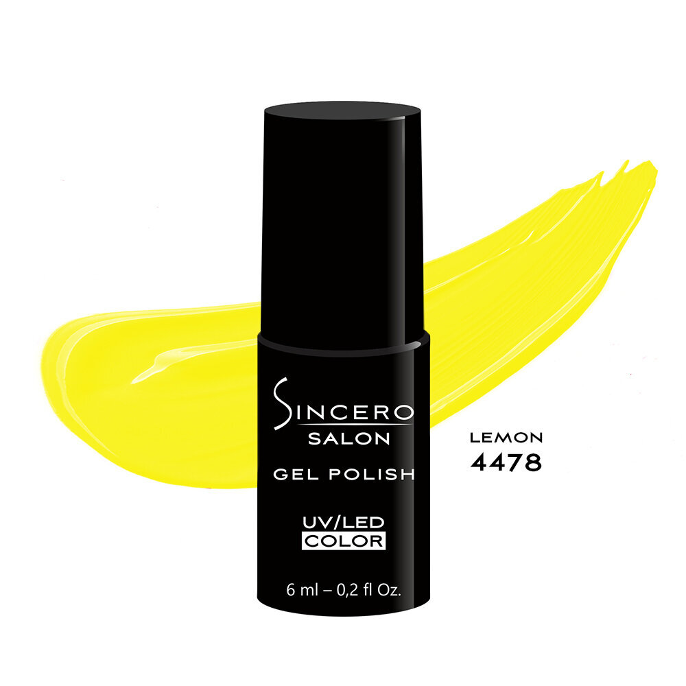 Geelilakka "Sincero Salon", 6 ml, LEMON, 4478 hinta ja tiedot | Kynsilakat ja kynsienhoitotuotteet | hobbyhall.fi