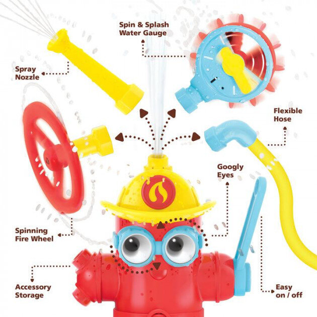 YOOKIDOO Spray ´N´ Sprinkle Freddy-paloposti -kylpylelu hinta ja tiedot | Vauvan lelut | hobbyhall.fi