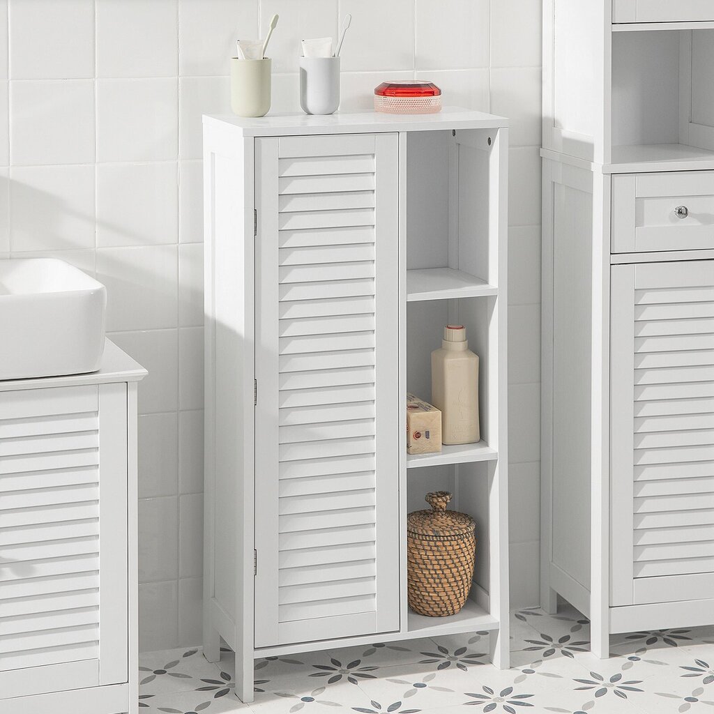 Kylpyhuonekaappi SoBuy BZR39-W, valkoinen hinta ja tiedot | Kylpyhuonekaapit | hobbyhall.fi