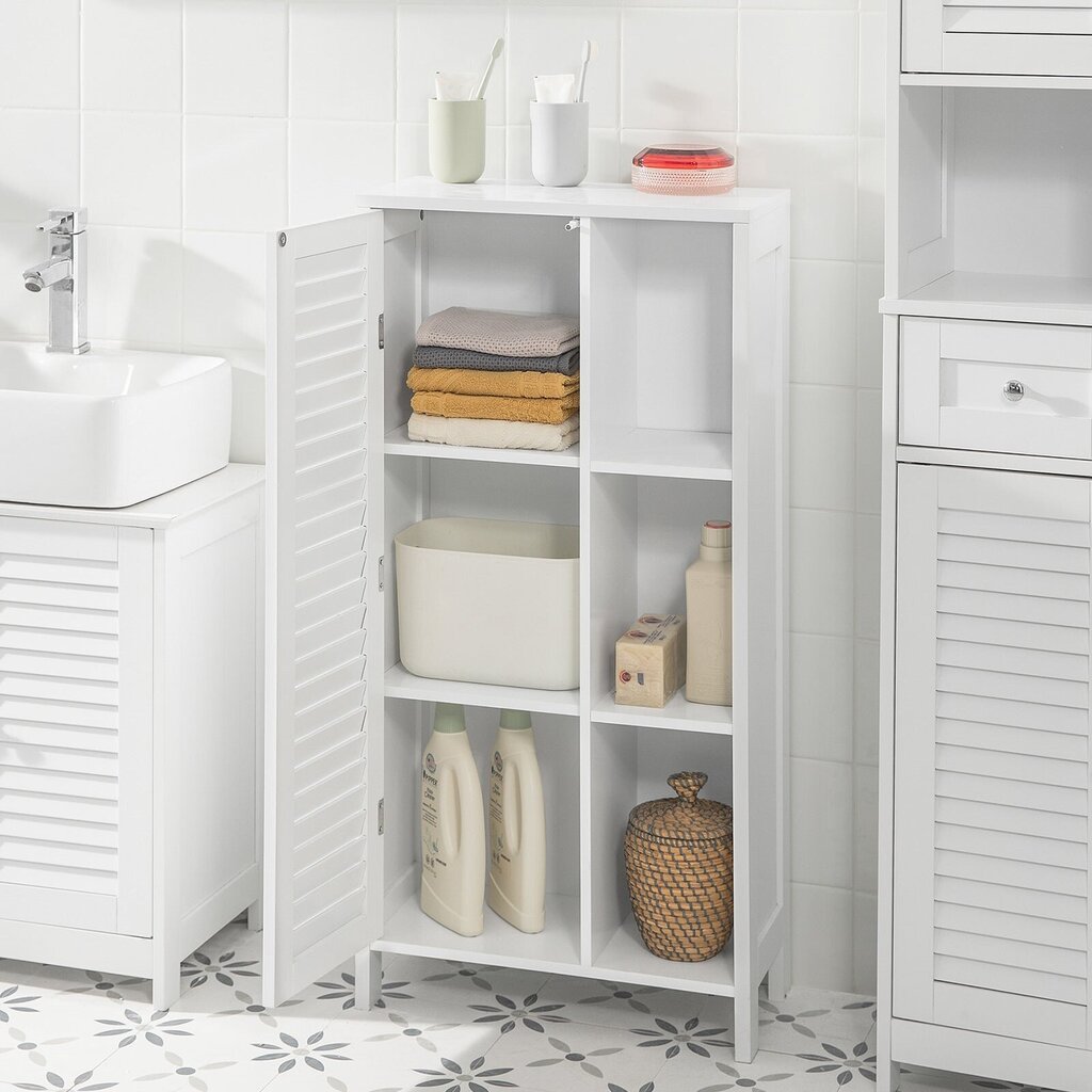 Kylpyhuonekaappi SoBuy BZR39-W, valkoinen hinta ja tiedot | Kylpyhuonekaapit | hobbyhall.fi
