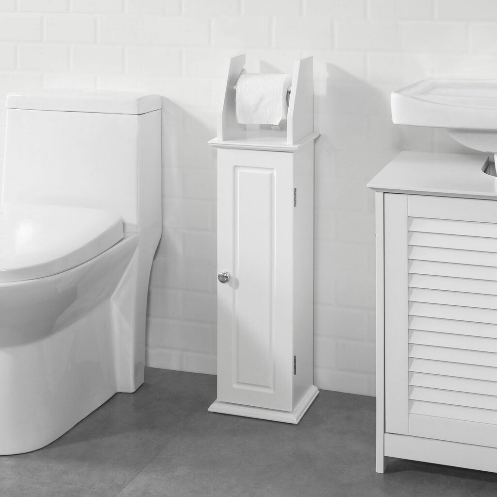 WC-paperin pidike SoBuy BZR53-W, valkoinen hinta ja tiedot | Kylpyhuonekaapit | hobbyhall.fi
