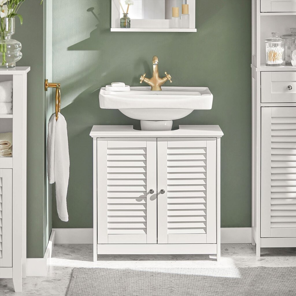 Kylpyhuonekaappi SoBuy FRG237-II-W, valkoinen hinta ja tiedot | Kylpyhuonekaapit | hobbyhall.fi