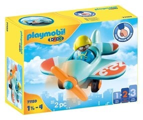 71159 PLAYMOBIL® 1.2.3 - Lentokone hinta ja tiedot | LEGOT ja rakennuslelut | hobbyhall.fi