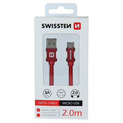 Swissten Textile, Micro USB, 2m hinta ja tiedot | Puhelinkaapelit | hobbyhall.fi